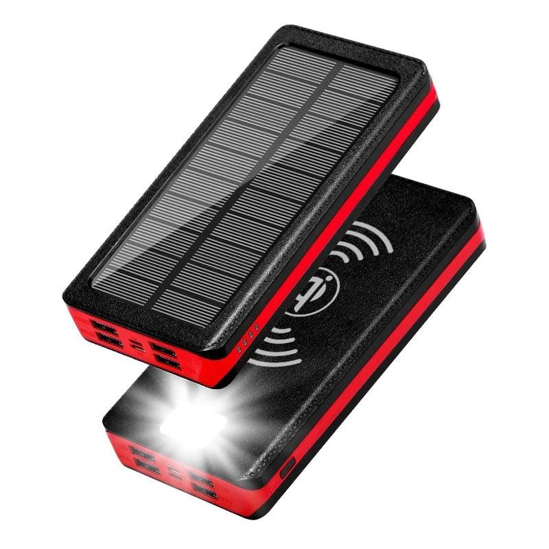 80000mah de alta capacidade mini power bank portátil carregamento rápido solar bateria externa lanterna 3usb portos poverbank - TadShop